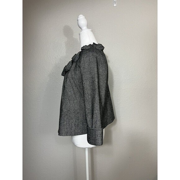 Saks Fifth Avenue Womens Black Label Cropped Jacket Size 6  Wool Blend Blazer A2 - Picture 2 of 7